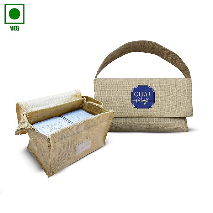 Duet Tea Trove – Elegant Jute Bag Gift Set with 2 Loose Leaf Tea Flavors (100g Each)