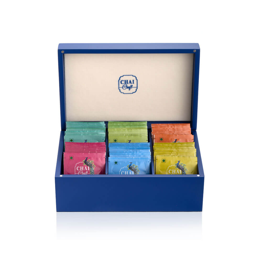 Wooden Tea Box with Tea Sachets  Perfect Gift and Storage Solution